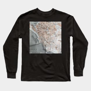 Genoa, Italy map, 1800s Italian antique map, Genova Italia Long Sleeve T-Shirt